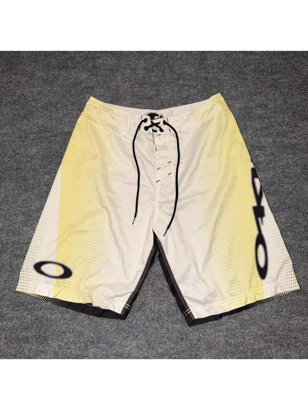 Oakley Yellow Gradient Surf Board Shorts Mens SM 30 VTG Y2K 90s Rare